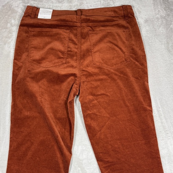 NWT Talbots Stretch Corduroy High Waist Straight Rust Brown Pants Size 10 - Picture 10 of 14